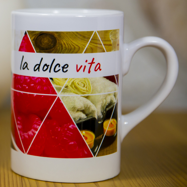 Schlanke Keramiktasse mit Foto, 290 ml