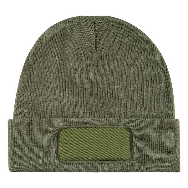Strickmütze mit bedrucktem Patch