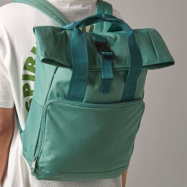 Rolltop Rucksack aus rPET bedrucken