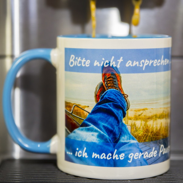Two-Tone Fototasse mit farbiger Innenseite