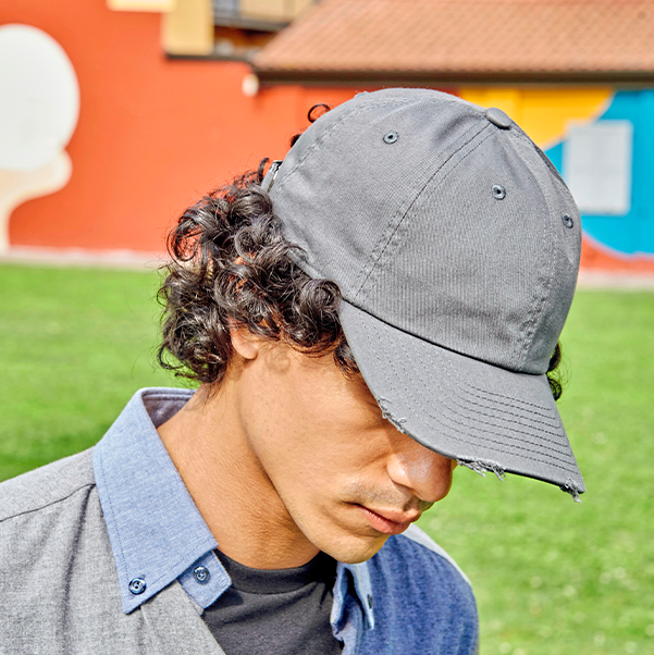 Dad Hat Destroyed-S im Used-Look zum Bedrucken