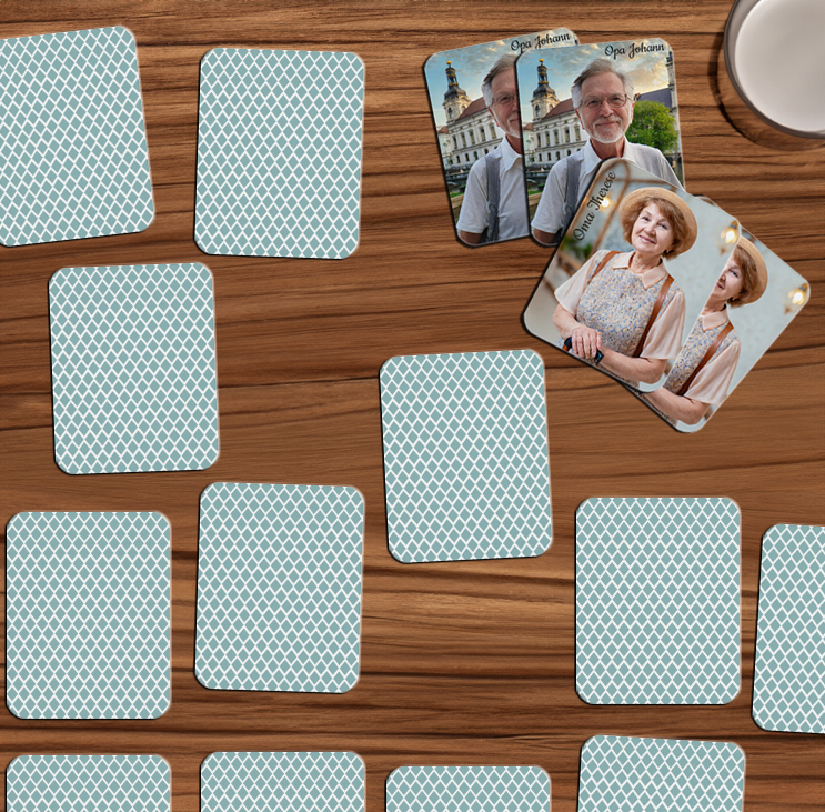 Memory Spiel mit eigenen Fotos, 7 Paare