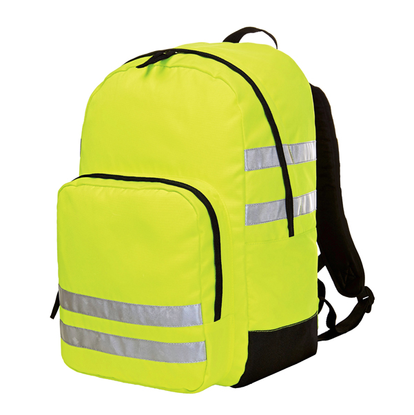 Rucksack Reflex in Neongelb mit Reflexstreifen
