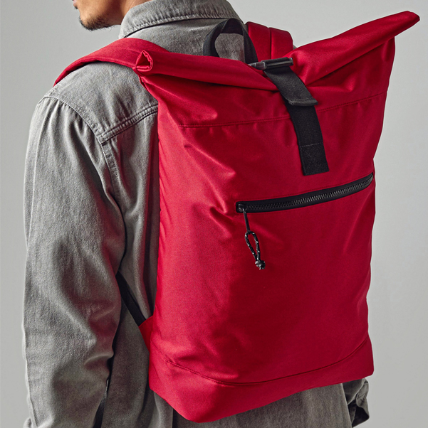 Recycelter Rolltop Rucksack, 20 Liter, bis 15,6 Zoll
