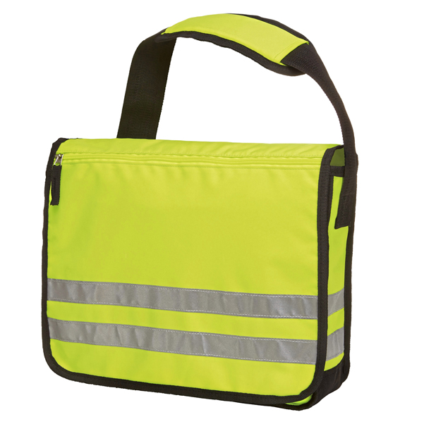 Reflektierende Schultertasche Neongelb bedrucken