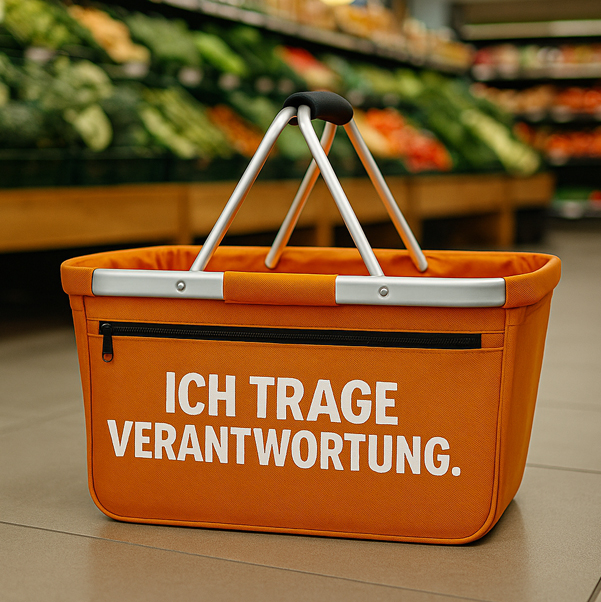 Einkaufskorb mit Alurahmen und Griff bedrucken