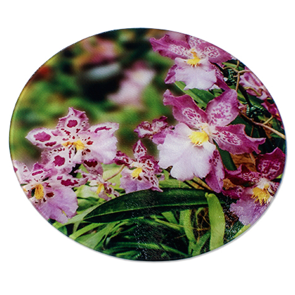 Glas-Schneidebrett rund (30 cm) mit Fotodruck