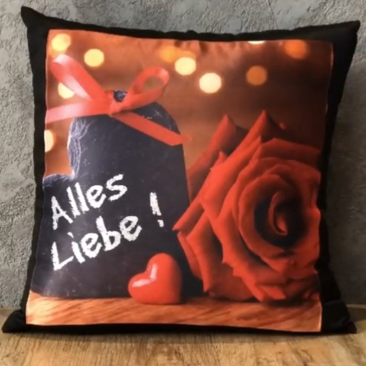 Fotokissen Schwarz 45 × 45 cm