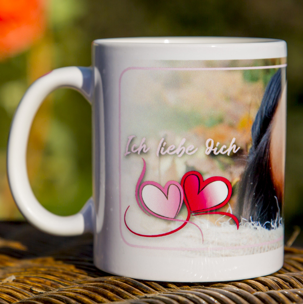 Liebestasse mit Foto und Innendruck