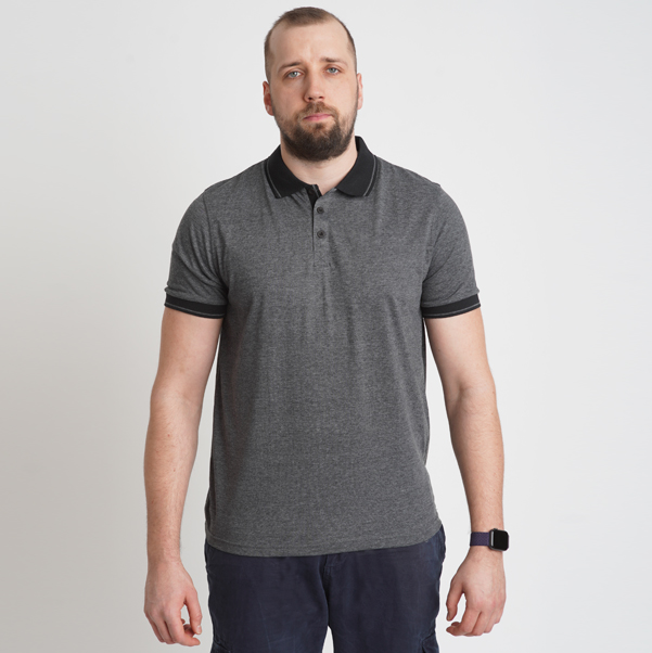 Männer Kontrast Polo S bis 3XL bedrucken
