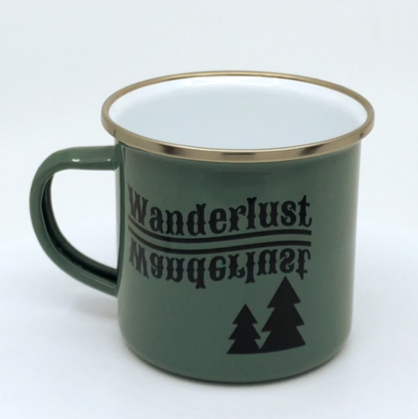 Emaille Tasse farbig mit Foto oder Text