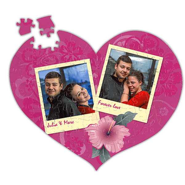 Herzpuzzle 63 Teile mit Foto