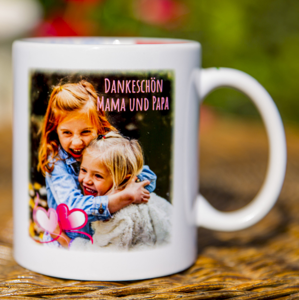 Danke Tasse mit bedrucktem Henkel