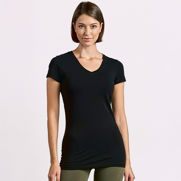 Damen Longshirt mit V-Ausschnitt