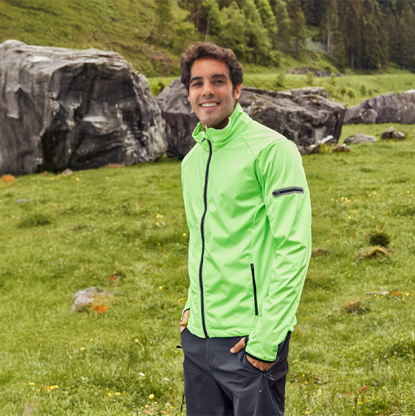 Männer Sport Softshelljacke zum Bedrucken