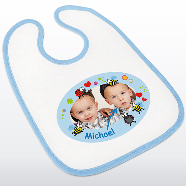 Baby Lätzchen mit Klettverschluss und Fotodruck