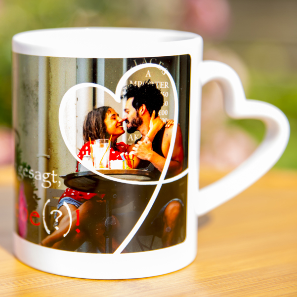 Herztasse mit Fotodruck, ca. 330 ml