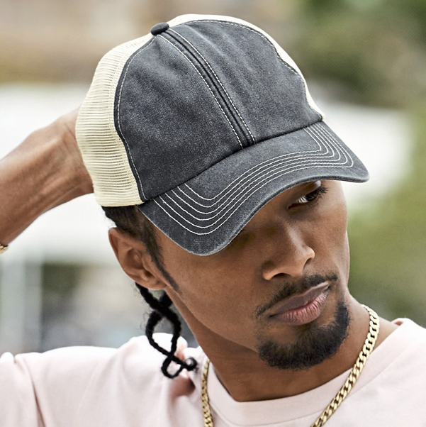 6 Panel Vintage Trucker Cap zum Bedrucken