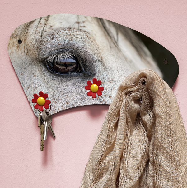Wandgarderobe mit 3 Haken und Fotodruck