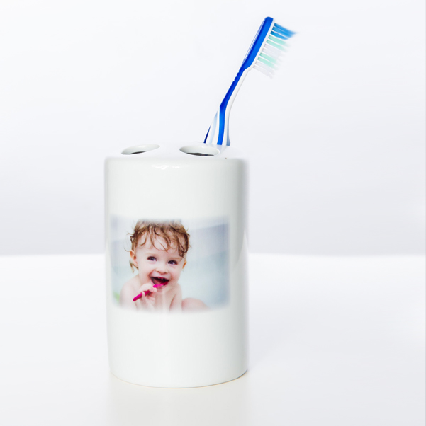 Zahnbürstenhalter mit Foto, 12 cm hoch