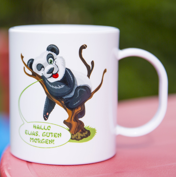 Kunststoffbecher mit Foto, ca. 330 ml