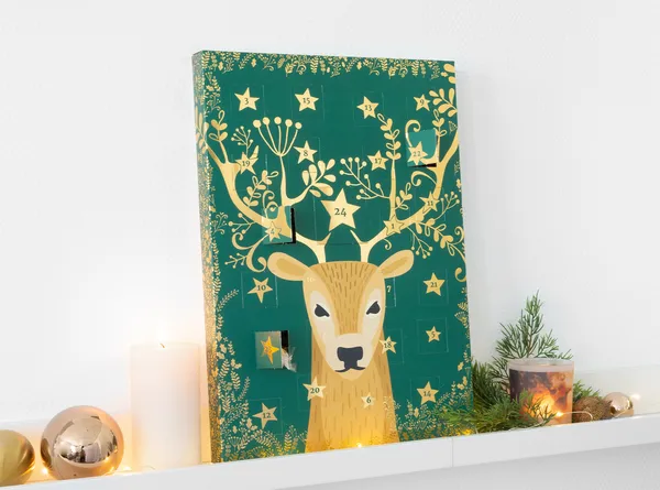 Design-Adventskalender A3 mit Fotos und Schokolade