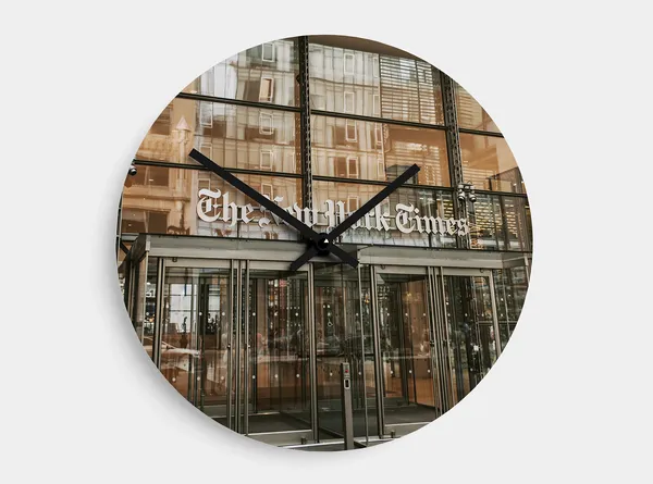 Foto-Wanduhr aus Glas, Ø 29 cm