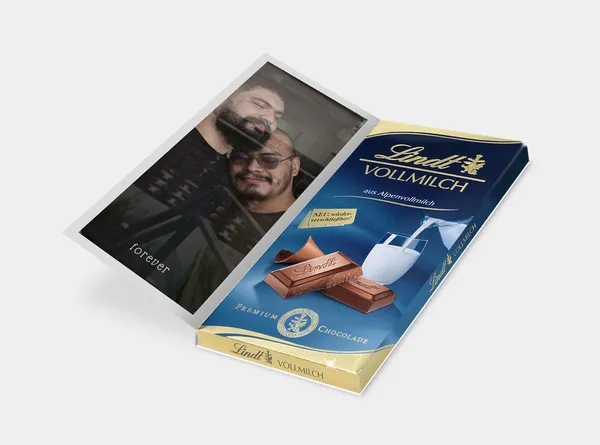 Lindt Schokokarte mit Foto