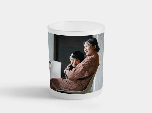 Glas-Windlicht mit Foto, inkl. Teelicht