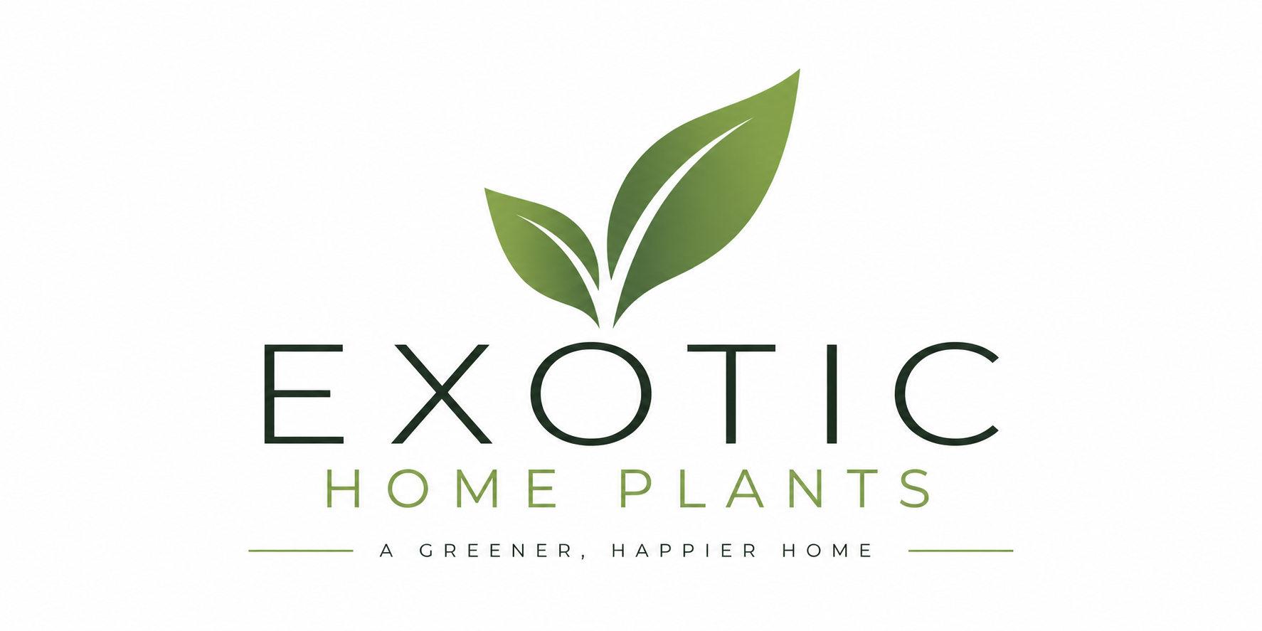 Exotic Home Plants minimalist leaf logo