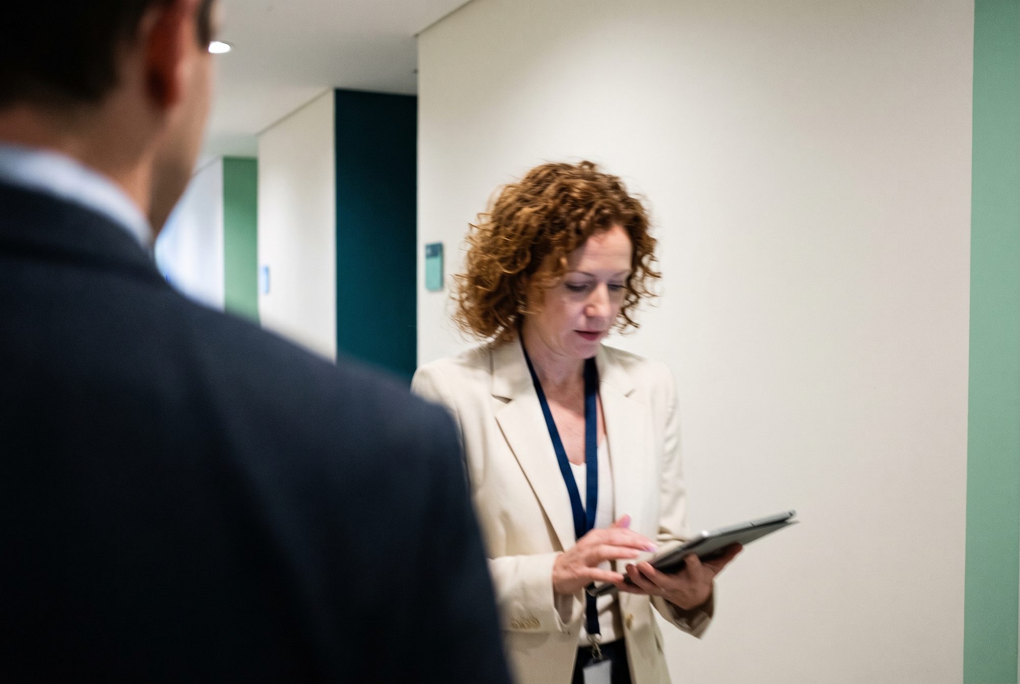 Event manager working alongside the client team at a conference