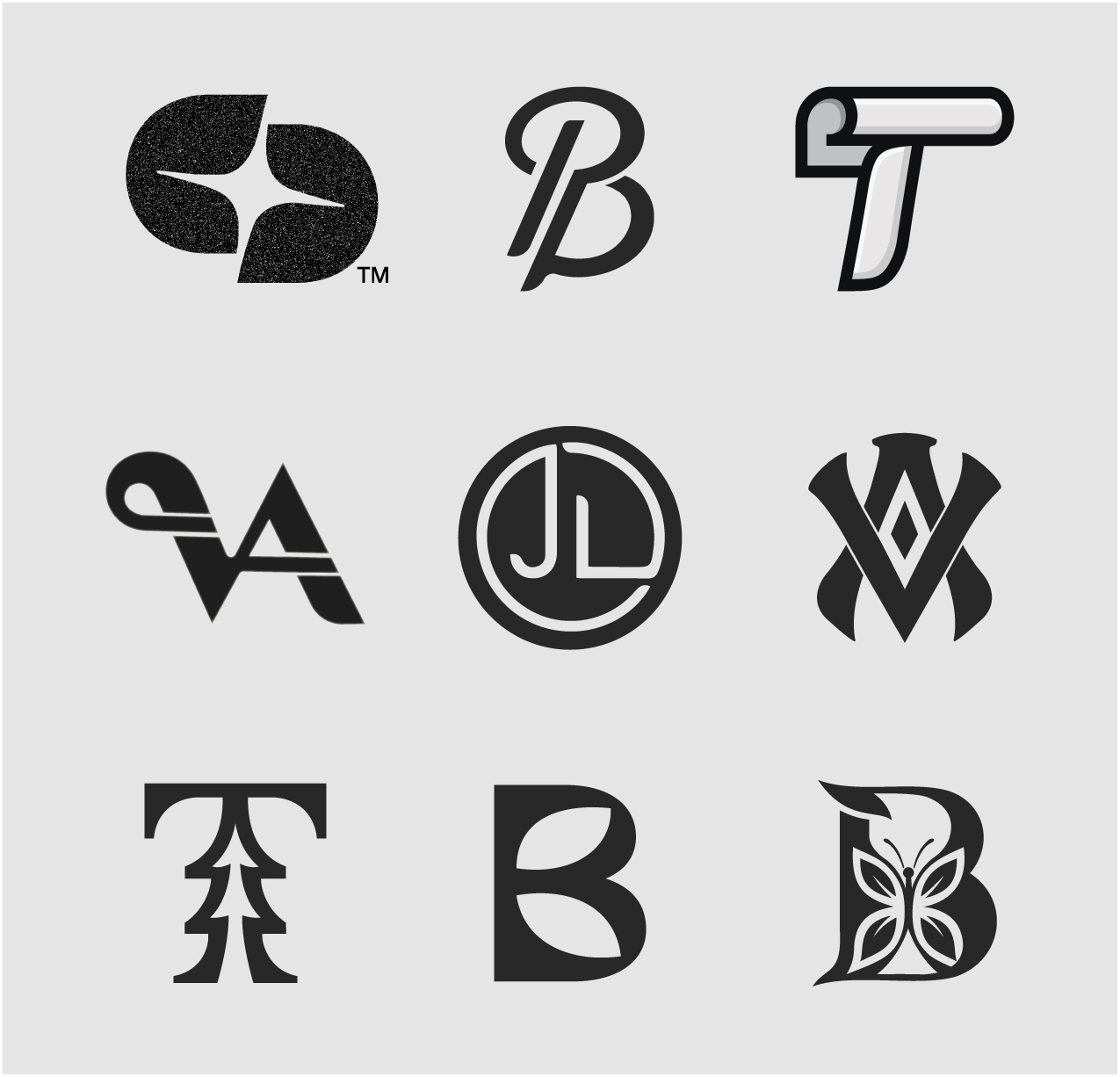 Professional iconic monogram logo design collection