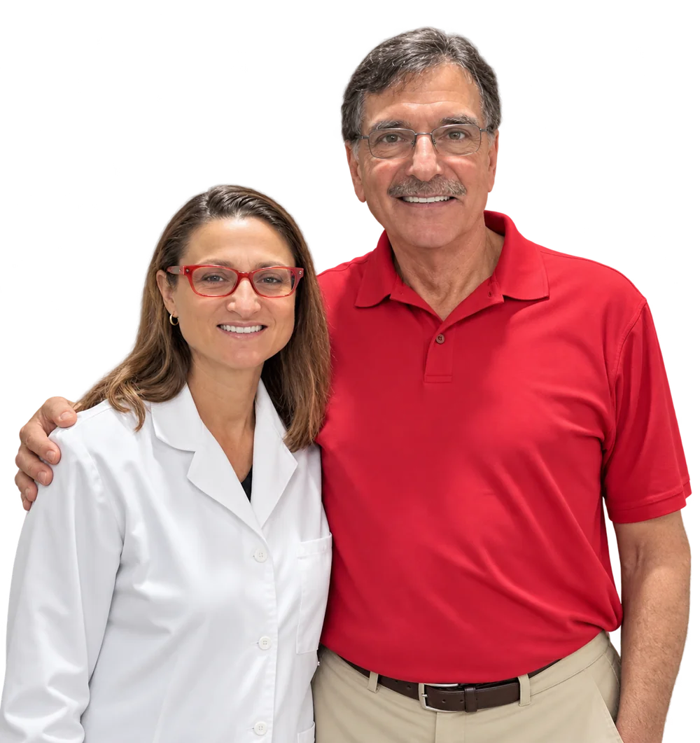 Dr. Kira Gekht with a smiling patient — enhanced portrait