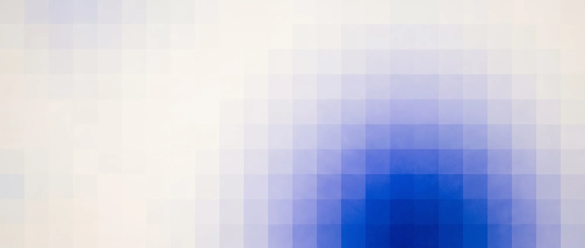 Abstract Pixel Bloom lattice in cobalt and cream