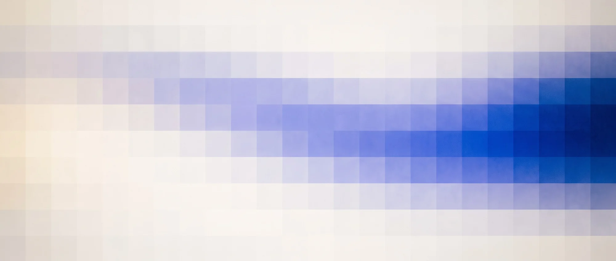 Pixel Bloom lattice with a cobalt band running across cream pixels