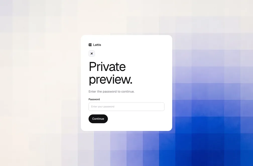Lattis 401 Password page preview