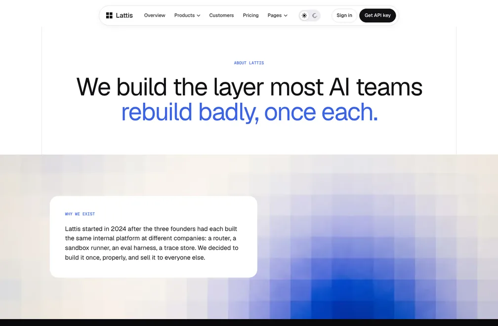 Lattis About page preview