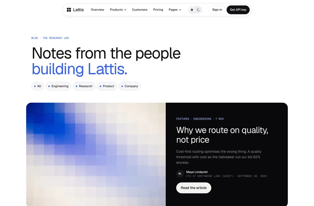 Lattis Blog page preview