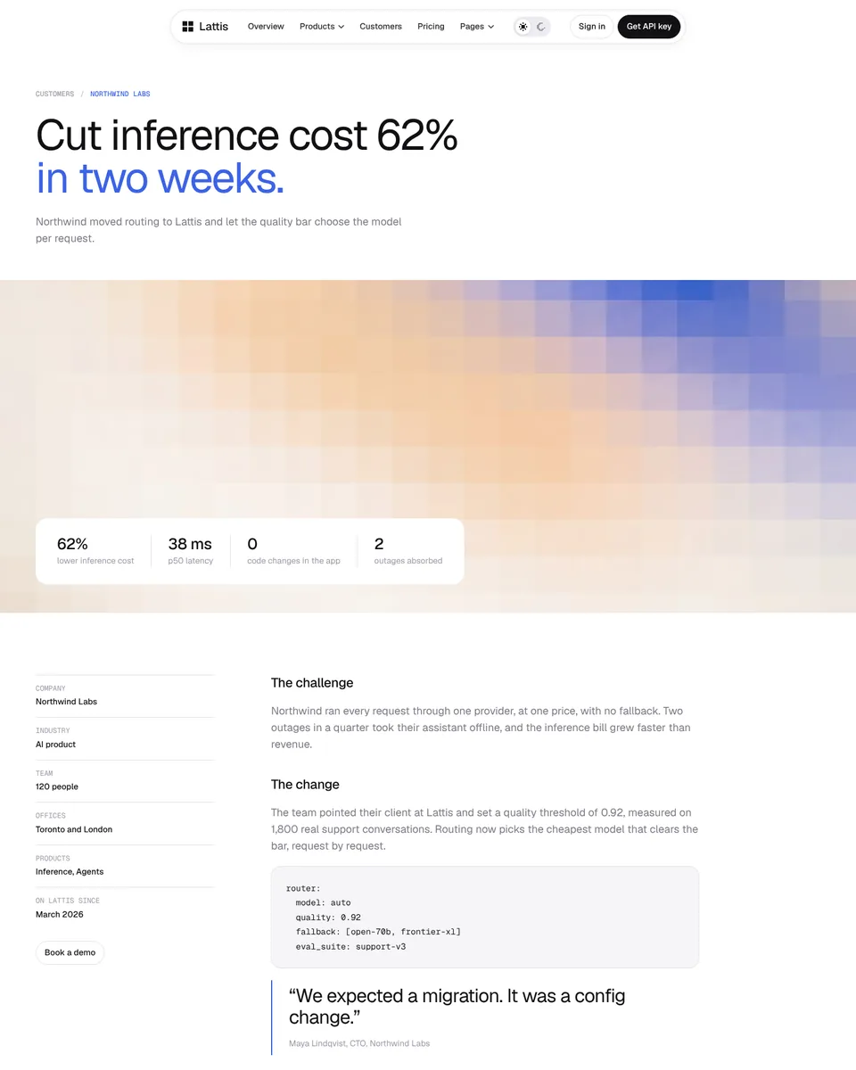 Lattis customer story template preview