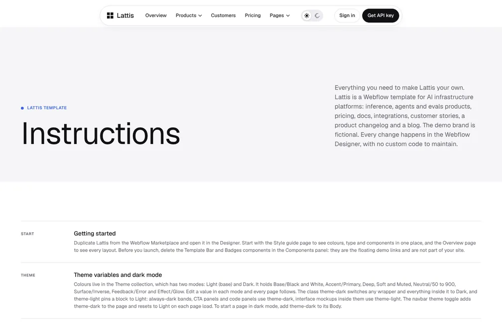 Lattis Instructions page preview