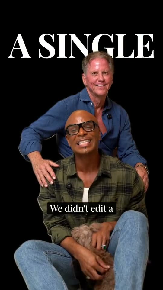 A finished edit: big title, captions and Travis and Bruce on a black background