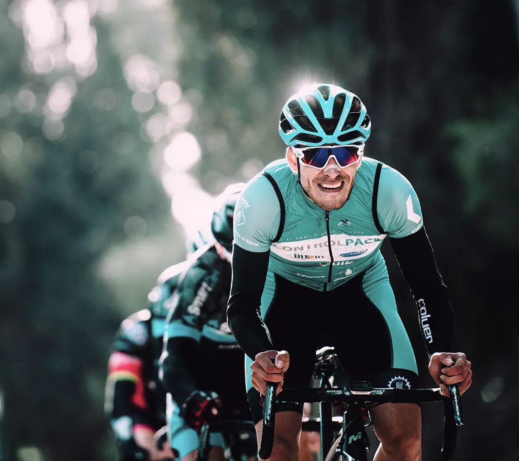Cyclists competing in a road race