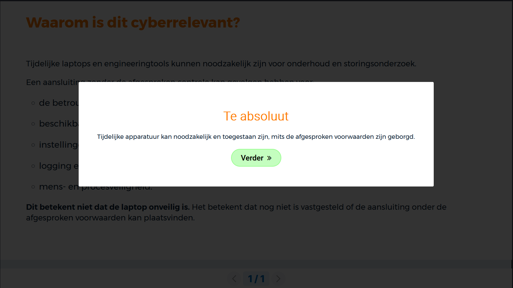 Gerichte feedback legt uit waarom een antwoord een belangrijke voorwaarde mist