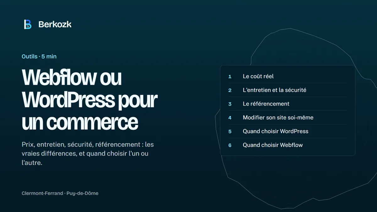 Webflow ou WordPress pour un commerce : les 6 points de comparaison de l'article