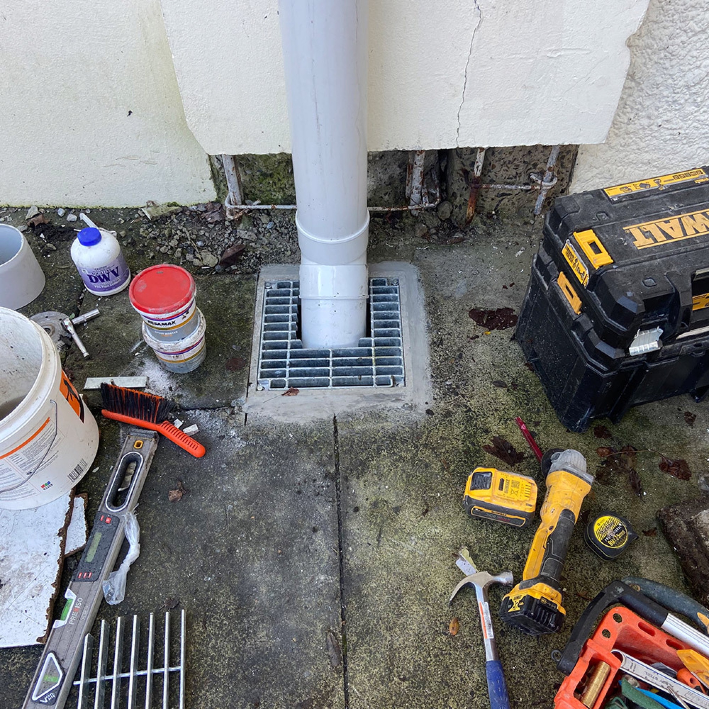 Excavation work on a residential site