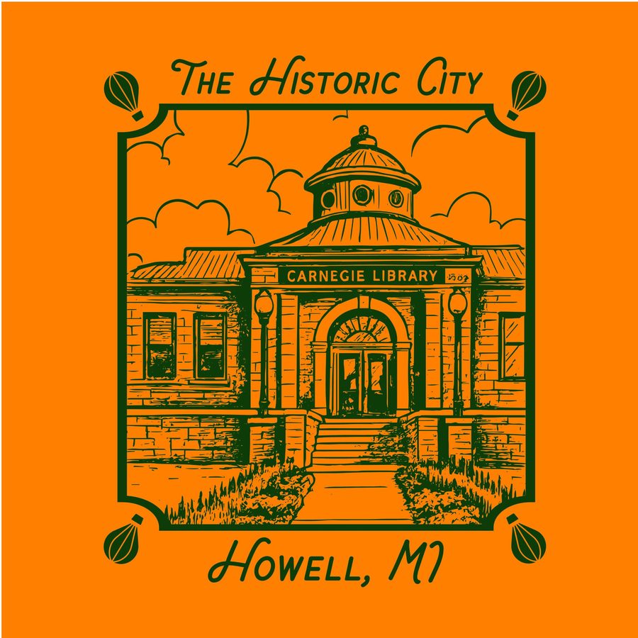 Historic Howell shirt design, orange