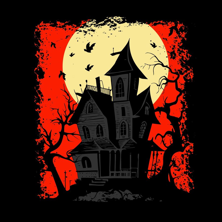 Haunted house shirt design