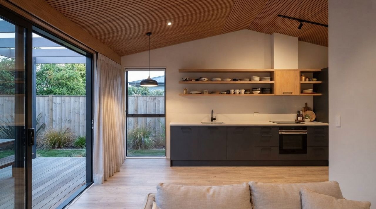 Concept render of a granny flat kitchen