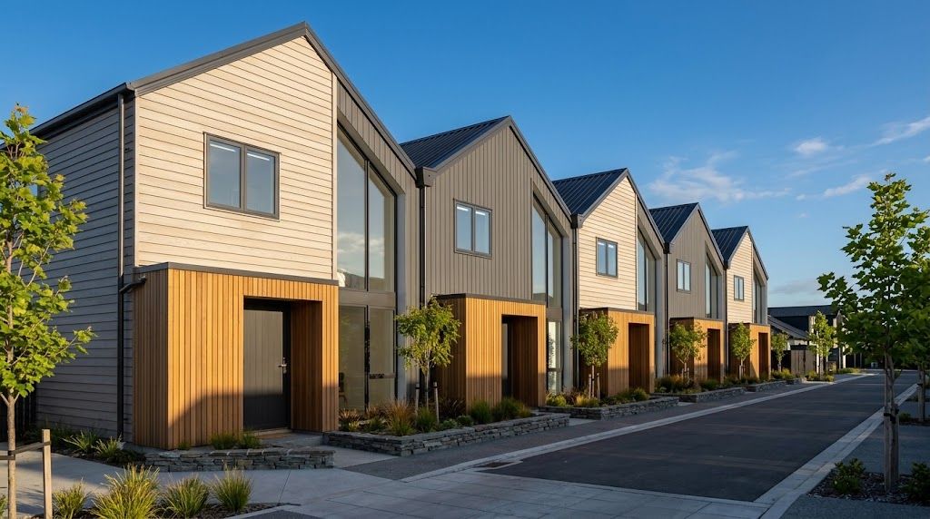Concept render of steel-framed townhouses