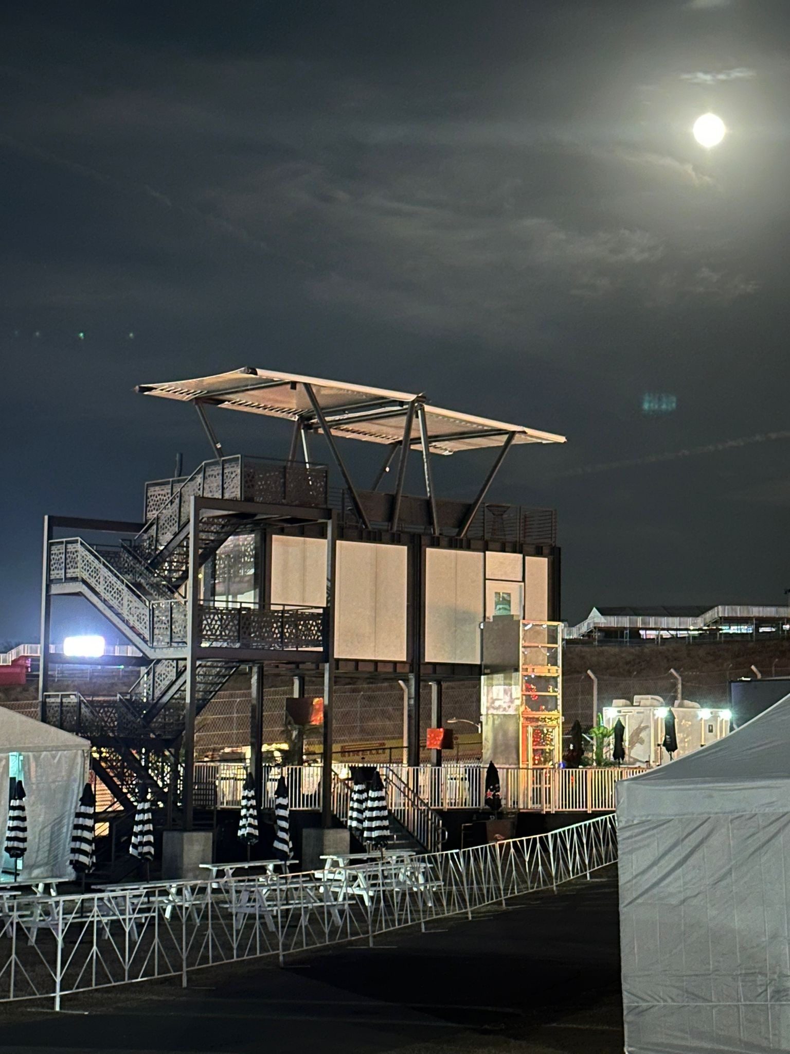 The module lit at night during the event weekend